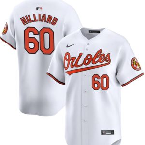 Baltimore Orioles #60 Sam Hilliard White Home 2024 Limited Cool Base Stitched Jersey