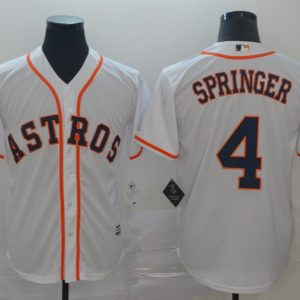 Houston Astros #4 George Springer Majestic White Cool Base Stitched Jersey