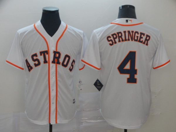 Houston Astros #4 George Springer Majestic White Cool Base Stitched Jersey
