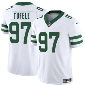 New York Jets #97 Jay Tufele White 2025 F.U.S.E. Vapor Untouchable Limited Stitched Jersey