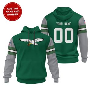 Philadelphia Eagles Green Custom Sideline Alternate Club Pullover Stitched Hoodie