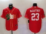 San Francisco 49ers #23 Christian McCaffrey Red Mexico With Patch Stitched Jersey