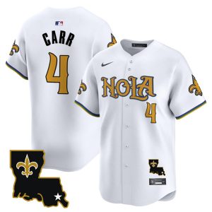 New Orleans Saints #4 Derek Carr White Cool Base Stitched Jersey
