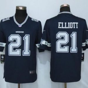 Cowboys #21 Ezekiel Elliott Navy Blue Team Color Stitched Limited Nike Jersey
