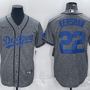 Los Angeles Dodgers #22 Clayton Kershaw Grey Cool Base Stitched Jersey