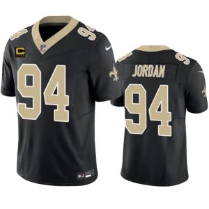 New Orleans Saints #94 Cameron Jordan Black 2023 F.U.S.E. With 4-Star C Patch Vapor Untouchable Limited Stitched Jersey