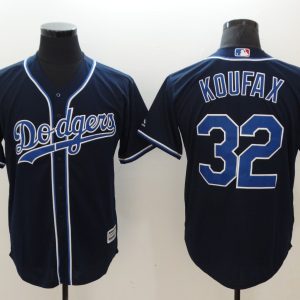 Los Angeles Dodgers #32 Sandy Koufax Navy Cool Base Stitched Jersey