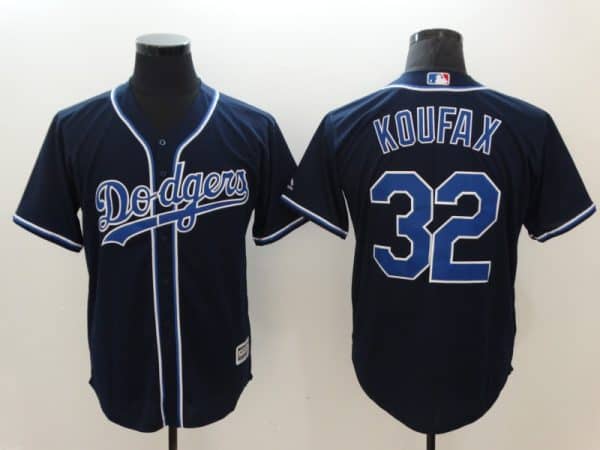 Los Angeles Dodgers #32 Sandy Koufax Navy Cool Base Stitched Jersey