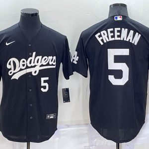 Los Angeles Dodgers #5 Freddie Freeman Black Cool Base Stitched Baseball Jersey