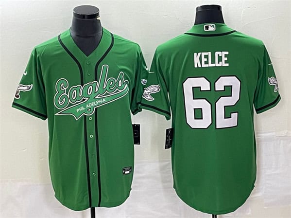 Philadelphia Eagles #62 Jason Kelce Green Cool Base Stitched Jersey