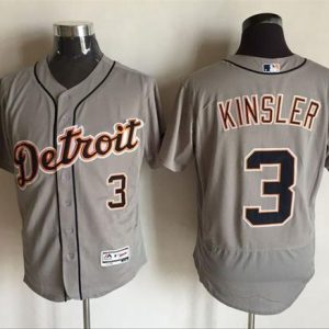 Tigers #3 Ian Kinsler Grey Flexbase Authentic Collection Stitched Jersey