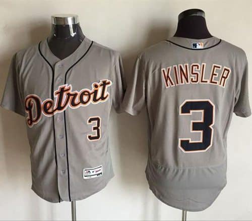 Tigers #3 Ian Kinsler Grey Flexbase Authentic Collection Stitched Jersey