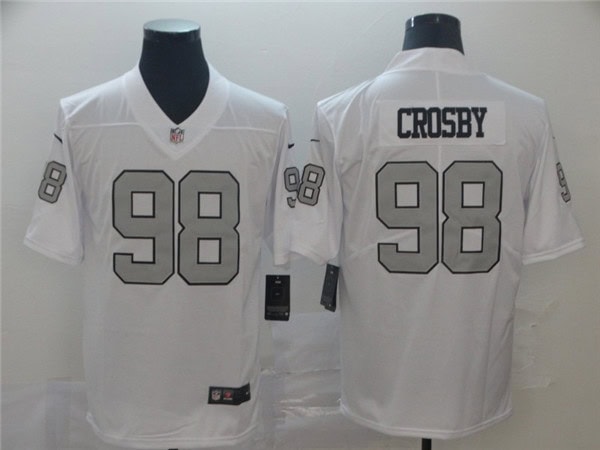 Raiders #98 Maxx Crosby White Color Rush Limited Stitched Jersey