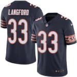 Bears #33 Jeremy Langford Navy Blue Stitched Limited Rush Nike Jersey