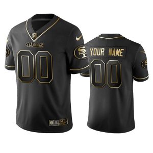 49ers Customized Black Golden Stitched NFL Jersey