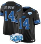 Detroit Lions #14 Amon-Ra St. Brown Black 2024 NFC North Champions F.U.S.E. Vapor Limited Stitched Jersey