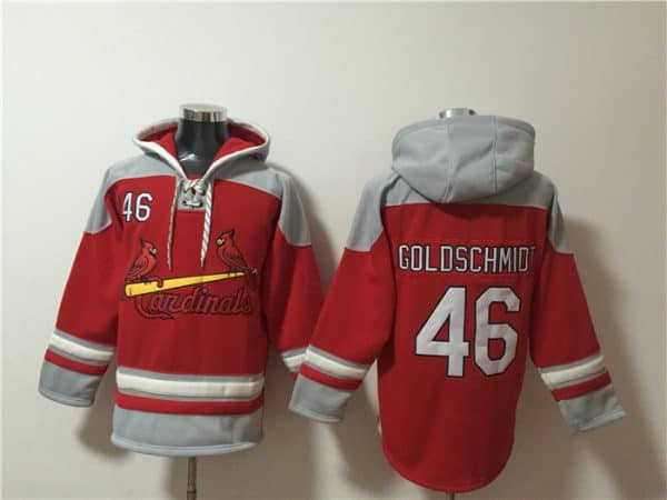 St.Louis Cardinals #46 Paul Goldschmidt Ageless Must-Have Lace-Up Pullover Hoodie