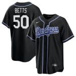 Los Angeles Dodgers #50 Mookie Betts Black Lights Out Limited Stitched Jersey