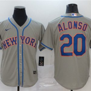 New York Mets #20 Pete Alonso Grey Cool Base Stitched Jersey