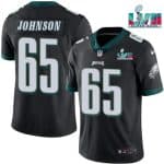 Philadelphia Eagles #65 Lane Johnson Black Super Bowl LVII Patch Vapor Untouchable Limited Stitched Jersey