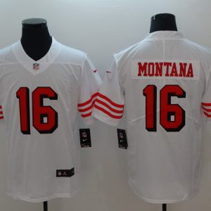 San Francisco 49ers #16 Joe Montana Nike White Color Rush Vapor Untouchable Limited Stitched Jersey