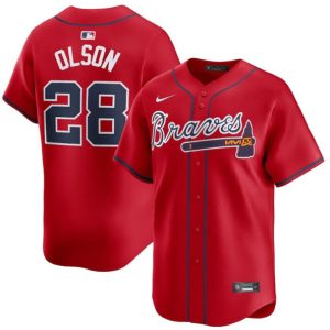 Atlanta Braves #28 Matt Olson Red 2024 Alternate Limited Stitched Jersey