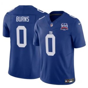 New York Giants #0 Brian Burns Blue 2024 F.U.S.E. 100TH Season Patch Vapor Untouchable Limited Stitched Jersey