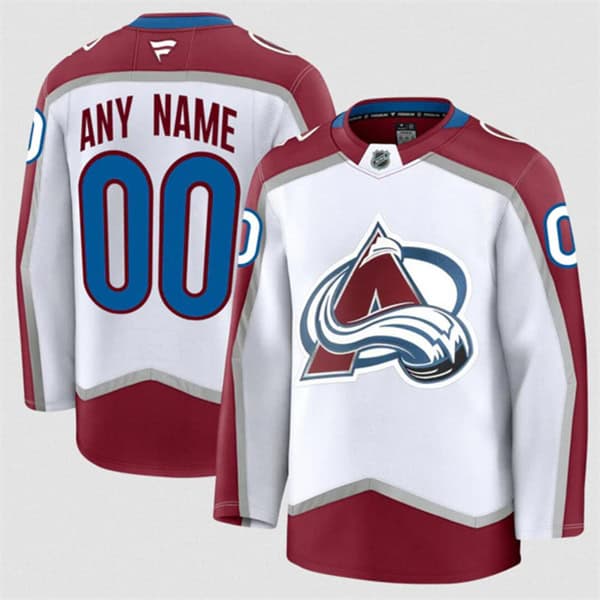 Colorado Avalanche Custom White 2024-25 Away Stitched Jersey