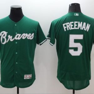 Braves #5 Freddie Freeman Green Celtic Flexbase Authentic Collection Stitched Jersey