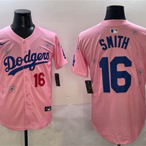 Los Angeles Dodgers #16 Will Smith Pink 2025 Tokyo Series Limited Stitched Jersey