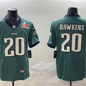 Philadelphia Eagles #20 Brian Dawkins Green 2025 Super Bowl LIX Patch Vapor Untouchable Limited Stitched Jersey