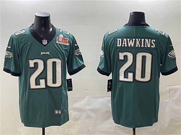 Philadelphia Eagles #20 Brian Dawkins Green 2025 Super Bowl LIX Patch Vapor Untouchable Limited Stitched Jersey