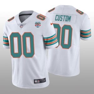 Miami Dolphins Customized Custom 2022 White With 50th Perfect Season Patch Limited Stitched Jersey