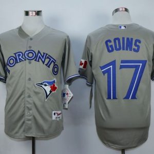Blue Jays #17 Ryan Goins Grey Cool Base Stitched Jersey