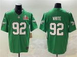 Philadelphia Eagles #92 Reggie White Green 2025 Super Bowl LIX Patch F.U.S.E. Throwback Vapor Untouchable Limited Stitched Jersey