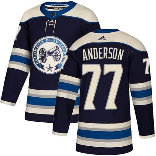 Columbus Blue Jackets #77 Josh Anderson Navy Blue Stitched Jersey