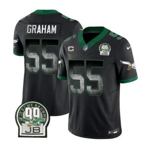 Philadelphia Eagles #55 Brandon Graham Black 2023 F.U.S.E. With 4-Star C Patch Throwback Vapor Untouchable Limited Stitched Jersey