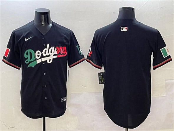 Los Angeles Dodgers Blank Black Mexico Flag Limited Stitched Jersey