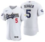 Los Angeles Dodgers #5 Corey Seager White Gold Championship Flex Base Sttiched Jersey