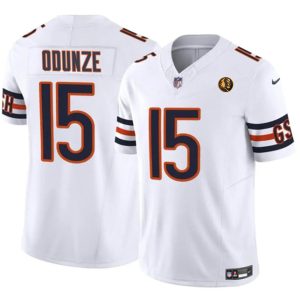 Chicago Bears #15 Rome Odunze White 2023 F.U.S.E. With John Madden Patch Vapor Limited Stitched Jersey