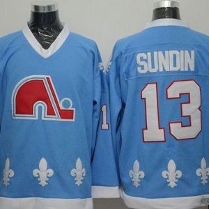 Nordiques #13 Mats Sundin Light Blue CCM Throwback Stitched Jersey