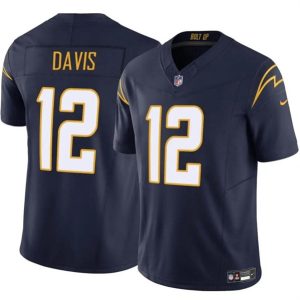 Los Angeles Chargers #12 Derius Davis Navy 2024 F.U.S.E. Vapor Limited Stitched Jersey