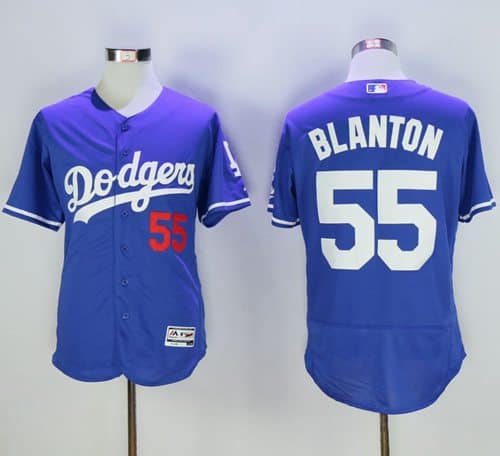 Dodgers #55 Joe Blanton Blue Flexbase Authentic Collection Stitched Jersey