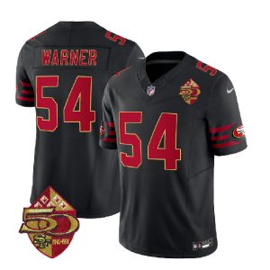 San Francisco 49ers #54 Fred Warner Black 2023 F.U.S.E. 50th Patch Throwback Stitched Jersey