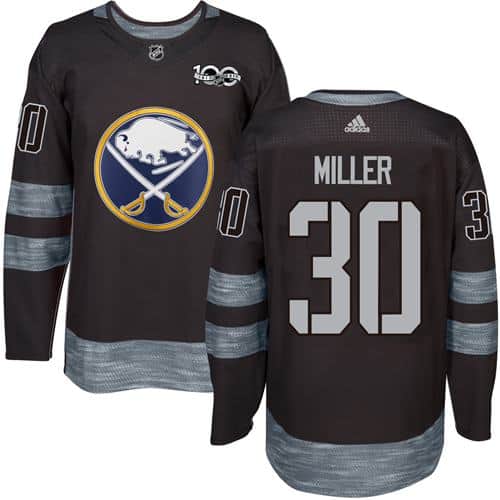 Sabres #30 Ryan Miller Black 1917-2017 100th Anniversary Stitched Jersey