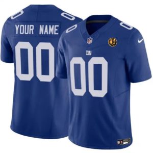New York Giants Custom Blue 2023 F.U.S.E. With John Madden Patch Vapor Limited Stitched Jersey