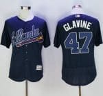 Braves #47 Tom Glavine Navy Blue Flexbase Authentic Collection Stitched Jersey