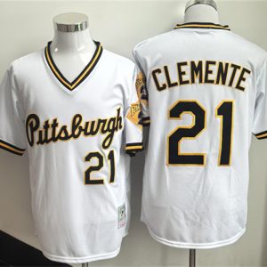 Pittsburgh Pirates #21 Roberto Clemente White Stitched Jersey