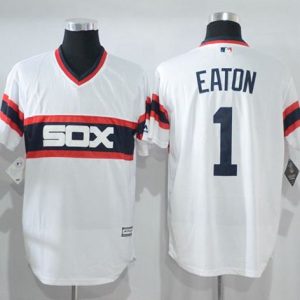 White Sox #1 Adam Eaton White New Cool Base Alternate Home Stitched Jersey