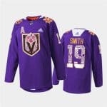 Vegas Golden Knights #19 Reilly Smith Purple Hispanic Heritage Warmup Stitched Jersey